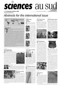 Abstracts for the international issue S Le journal de l'IRD