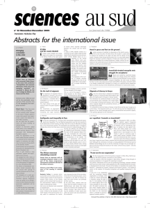Abstracts for the international issue M Le journal de l'IRD