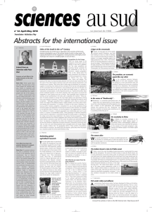 Abstracts for the international issue Le journal de l'IRD Translator: Nicholas Flay