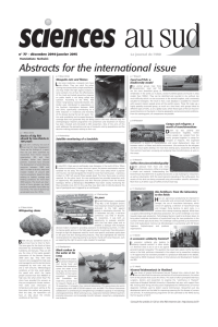 Abstracts for the international issue L Le journal de l'IRD