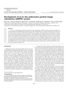 Development of an in situ underwater particle image velocimetry (UWPIV) system