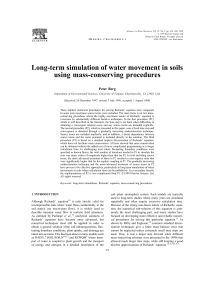 Long-term simulation of water movement in soils using mass-conserving procedures Peter Berg