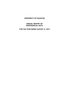 UNIVERSITY OF HOUSTON ANNUAL REPORT OF NONFINANCIAL DATA