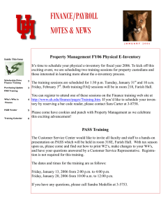 FINANCE/PAYROLL NOTES &amp; NEWS  Property Management FY06 Physical E-Inventory