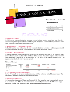 Finance Notes &amp; News PO Accrual FAQs
