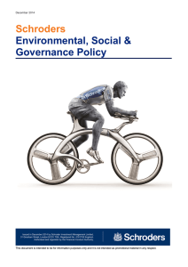 Schroders Environmental, Social &amp; Governance Policy