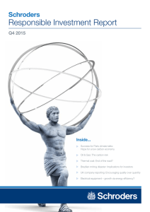 Responsible Investment Report Schroders Q4 2015 Inside...