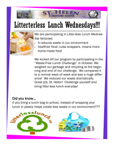 Litterterless Lunch Wednesdays!!!