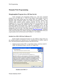 Memulai Web Programming Mengkompilasi Program Java, JSP dan Servlet Web Programming