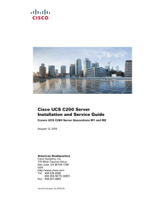 Cisco UCS C200 Server Installation and Service Guide