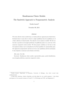 Simultaneous Choice Models: The Sandwich Approach to Nonparametric Analysis Natalia Lazzati