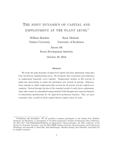 The joint dynamics of capital and employment at the plant level