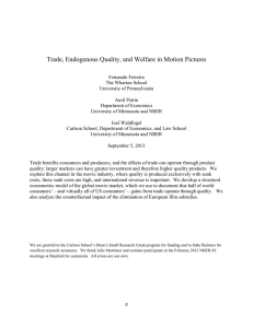 Trade, Endogenous Quality, and Welfare in Motion Pictures