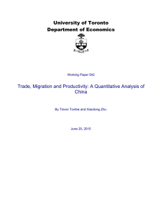 University of Toronto Department of Economics China