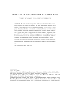 OPTIMALITY OF NON-COMPETITIVE ALLOCATION RULES