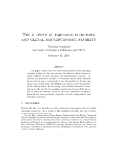 The growth of emerging economies and global macroeconomic stability Vincenzo Quadrini