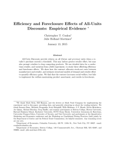 Efficiency and Foreclosure Effects of All-Units Discounts: Empirical Evidence ∗ Christopher T. Conlon