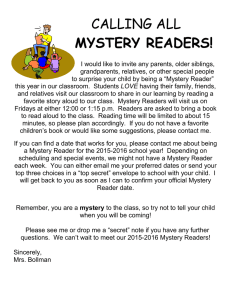 CALLING ALL MYSTERY READERS!