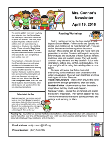 Mrs. Connor's Newsletter April 19, 2016