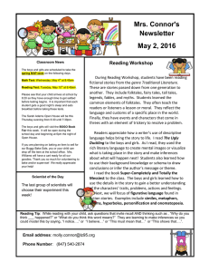 Mrs. Connor's Newsletter May 2, 2016