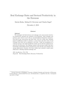 Real Exchange Rates and Sectoral Productivity in the Eurozone December 3, 2013