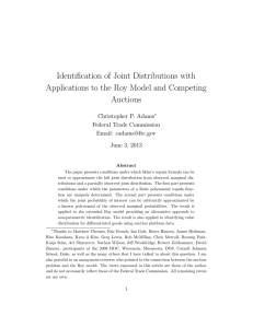 Identification of Joint Distributions with Auctions Christopher P. Adams