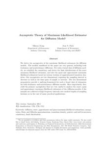 Asymptotic Theory of Maximum Likelihood Estimator for Diffusion Model