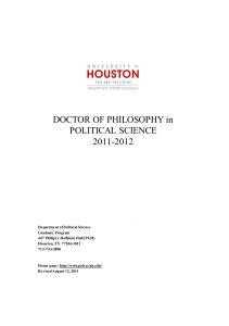 DOCTOR OF PHILOSOPHY in POLITICAL SCIENCE 2011-2012