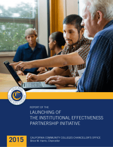 2015 LAUNCHING OF THE INSTITUTIONAL EFFECTIVENESS PARTNERSHIP INITIATIVE