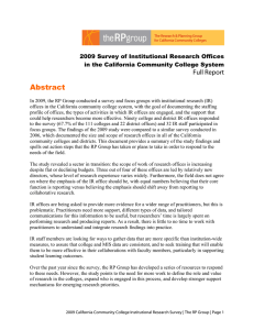 Abstract Full Report  2009 Survey of Institutional Research Offices