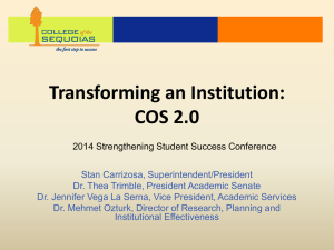 Transforming an Institution: COS 2.0