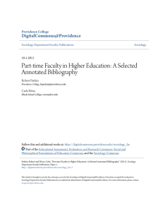 Part-time Faculty in Higher Education: A Selected Annotated Bibliography DigitalCommons@Providence Providence College