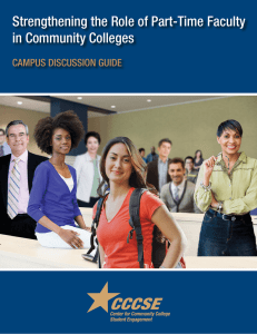Strengthening the Role of Part-Time Faculty in Community Colleges CAMPUS DISCUSSION GUIDE