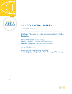 AIEA OCCASIONAL PAPERS  Strategic Planning for Internationalization in Higher