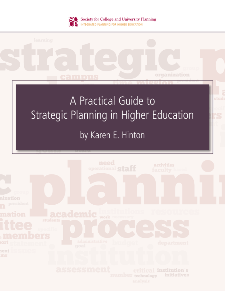 a practical guide to strategic planning in higher education