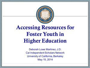 Accessing Resources for Foster Youth in Higher Education