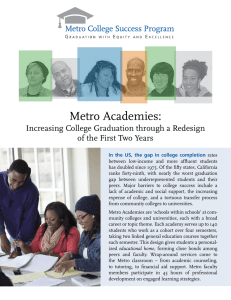 Metro Academies: Increasing College Graduation through a Redesign
