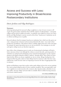 Access and Success with Less: Improving Productivity in Broad-Access Postsecondary Institutions