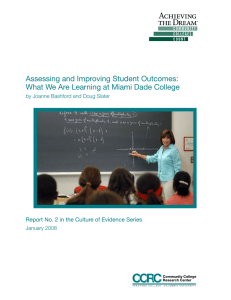 Assessing and Improving Student Outcomes: by Joanne Bashford and Doug Slater