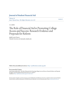 The Role of Financial Aid in Promoting College Proposals for Reform
