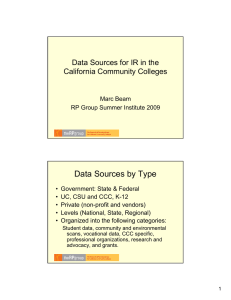 Data Sources by Type Data Sources for IR in the