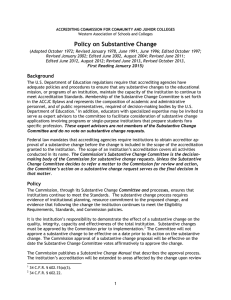 Policy on Substantive Change Background