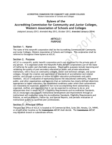 Bylaws of the Accrediting Commission for Community and Junior Colleges,