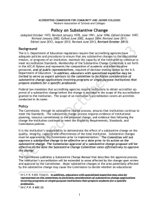 Policy on Substantive Change