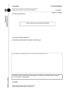 Unclassified ECO/WKP(2008)28