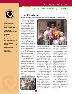 Urban	Experience Urban Experience and Community Partnership Coordinator