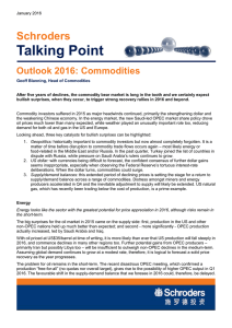 Talking Point Schroders Outlook 2016: Commodities
