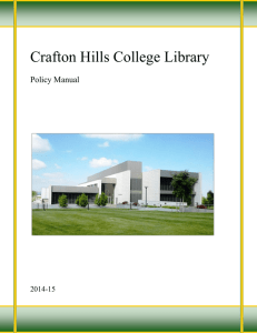 Crafton Hills College Library Policy Manual 2014-15