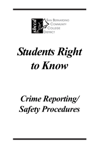 Students Right to Know Crime Reporting/ Safety Procedures