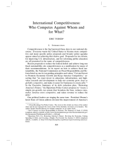 International Competitiveness: Who Competes Against Whom and for What?